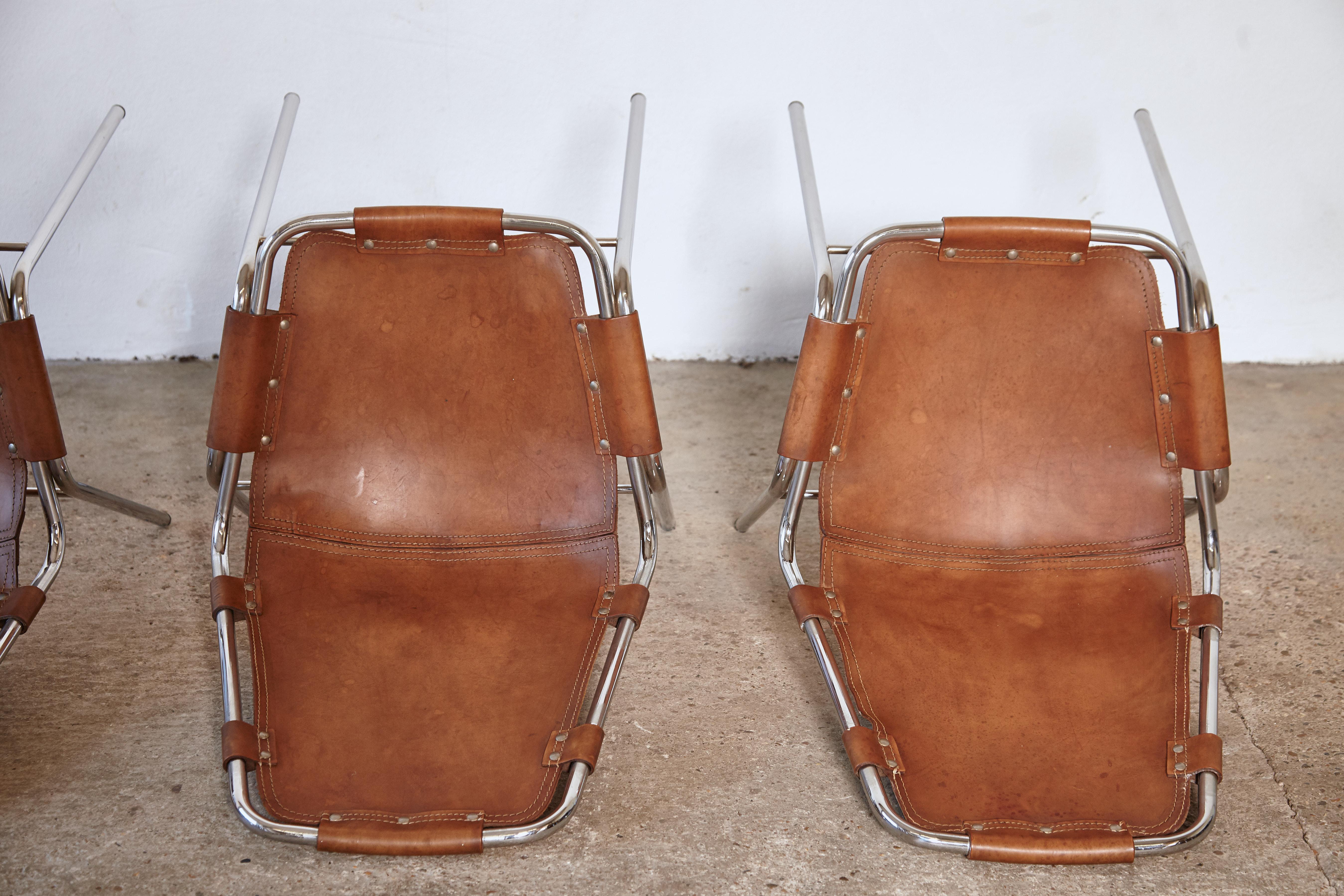 Set of Four 'Les Arcs' Chairs Selected by Charlotte Perriand, 1970s 3