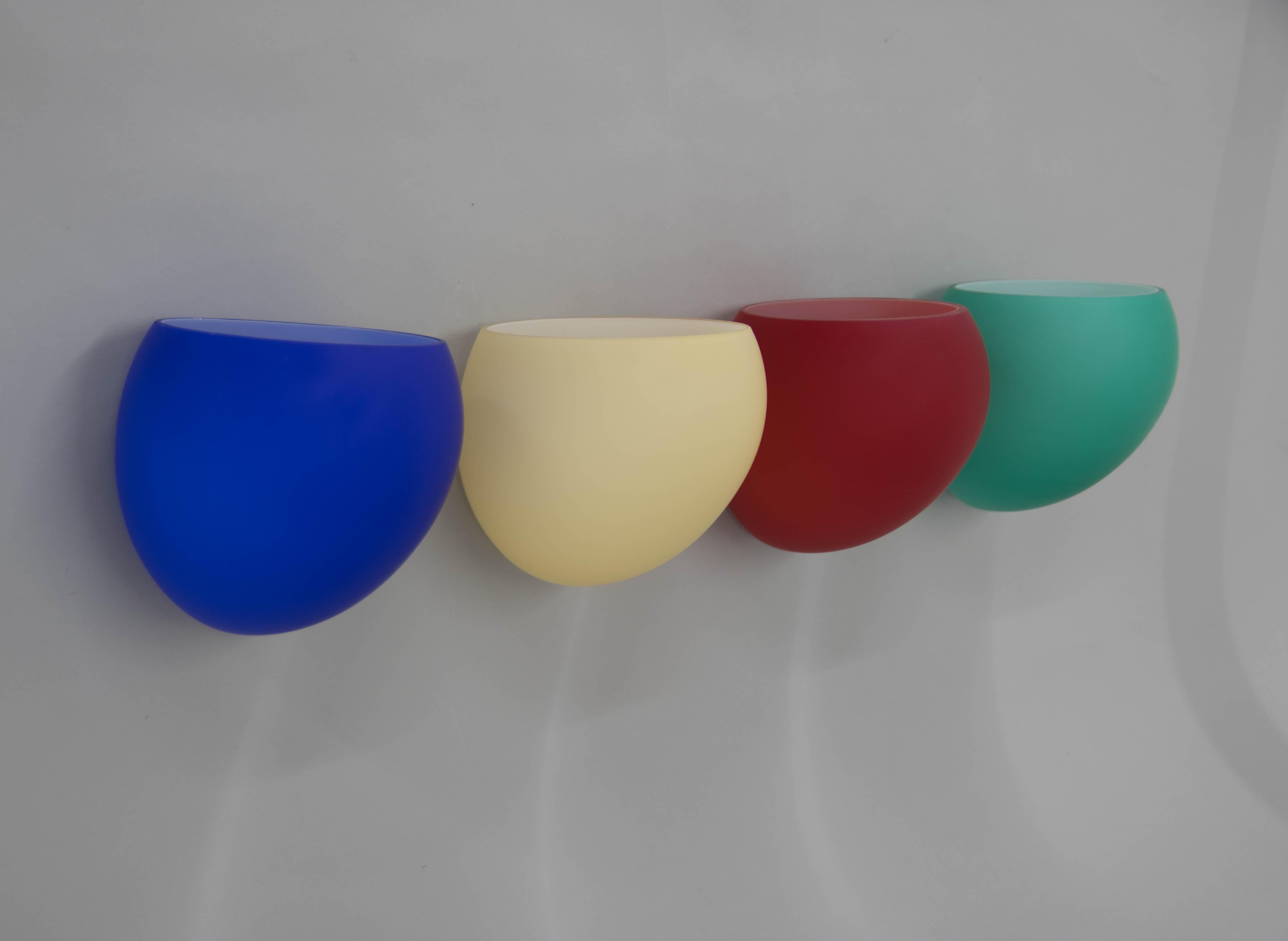 Set of Four Leucos Golf P 1 Wall Lights by Toso & Massari In Excellent Condition For Sale In Praha, CZ