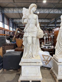 Set of Four Life-Size Marble Figures, Four Seasons, Late 20th Century