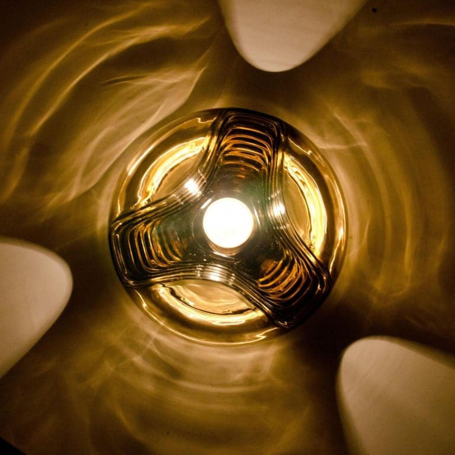 Set of Four-Light Fixtures Koch & Lowy, Two Sconces and Two Pedant Lights, 1970 en vente 8
