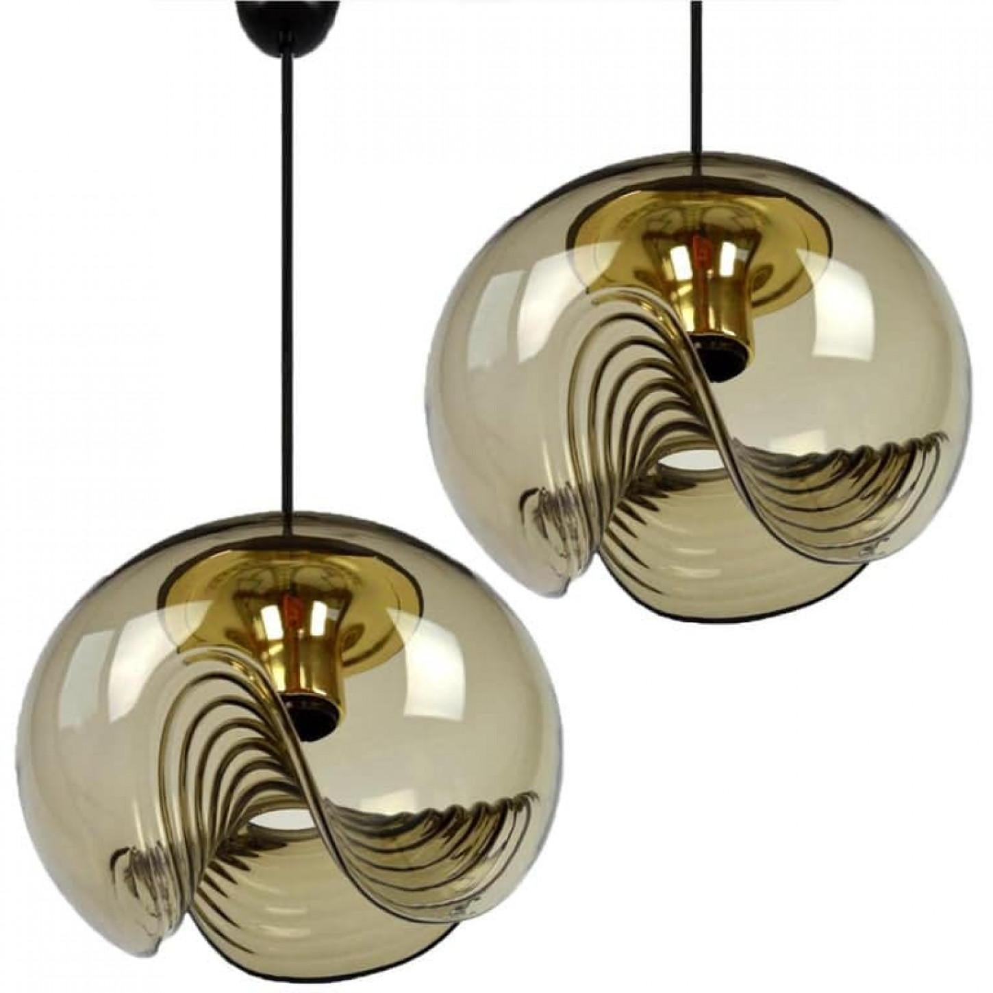 Set of Four-Light Fixtures Koch & Lowy, Two Sconces and Two Pedant Lights, 1970 For Sale 1