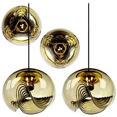 Set of Four-Light Fixtures Koch & Lowy, Two Sconces and Two Pedant Lights, 1970