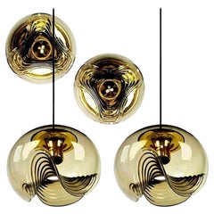 Set of Four-Light Fixtures Koch & Lowy, Two Sconces and Two Pedant Lights, 1970