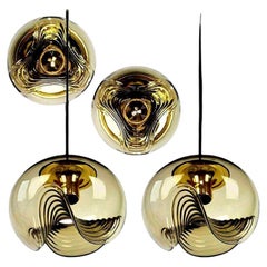 Vintage Set of Four-Light Fixtures Koch & Lowy, Two Sconces and Two Pedant Lights, 1970