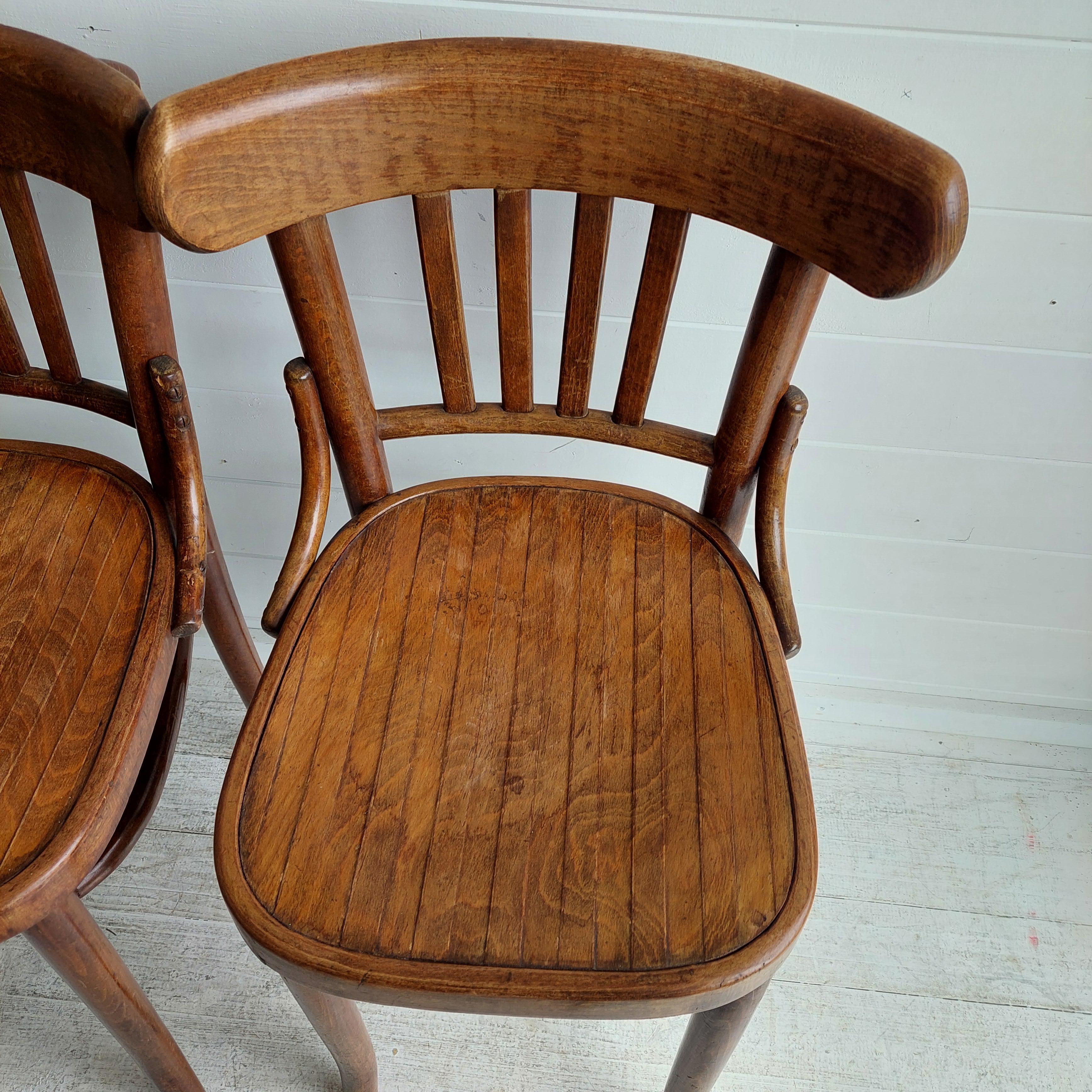 Set Of Four Ligna For Thonet Bentwood Bistro Dining Chairs, Czechoslovakia 30s 7