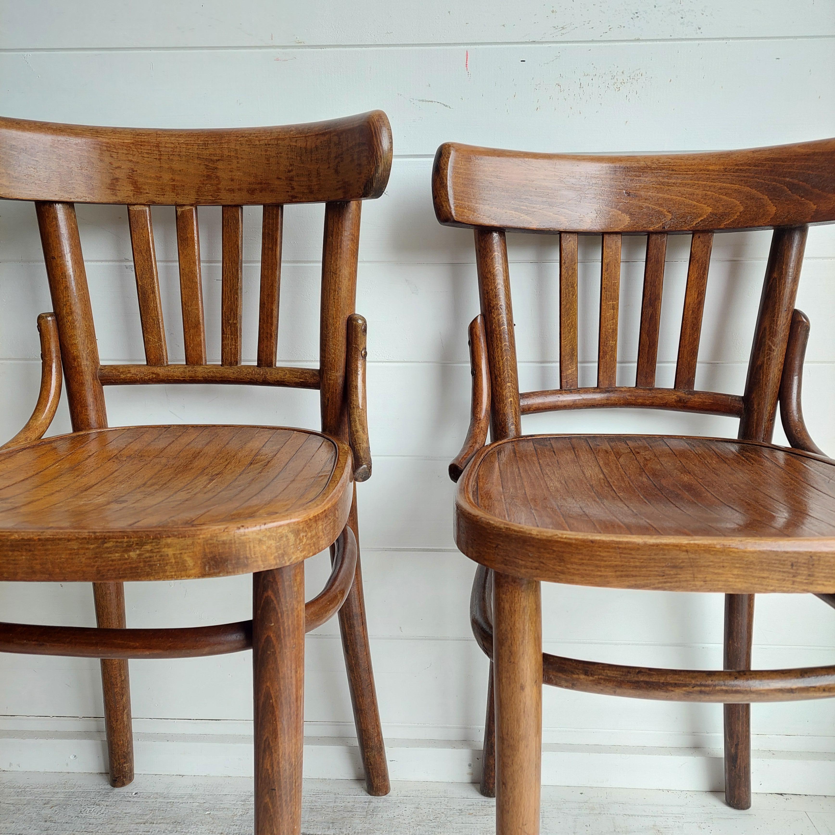 Set Of Four Ligna For Thonet Bentwood Bistro Dining Chairs, Czechoslovakia 30s 9