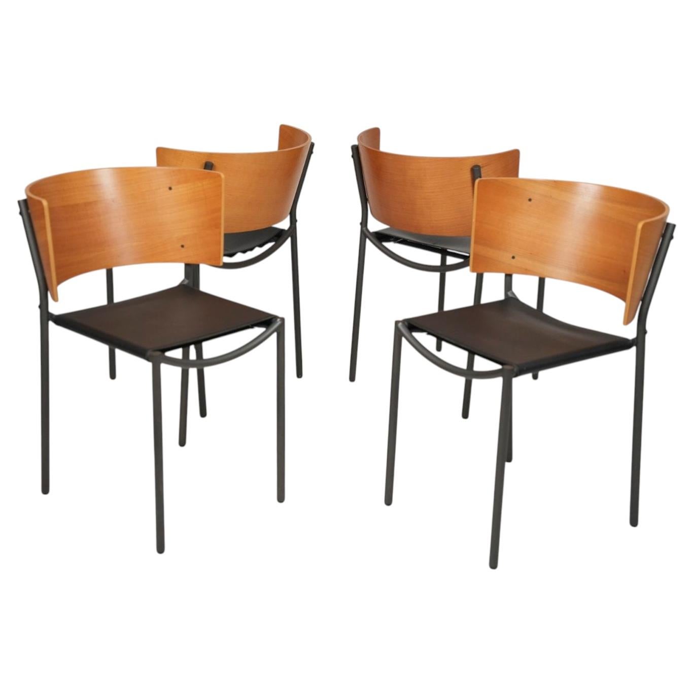 Vierer-Set Lila Hunter Stuhl von Phillipe Starck für XO. 1980s