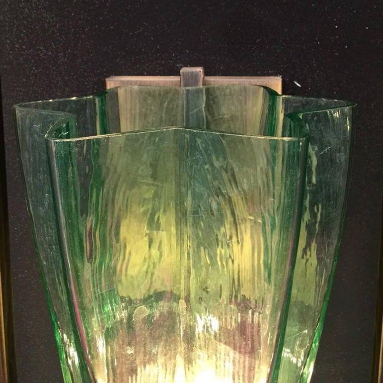Contemporary Set of Four Limited Edition Italian Emerald Green Sconces, 21st Century For Sale