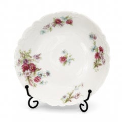 Set of Four Limoges Porcelain Berry Bowls, Floral Design, France, 1930