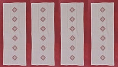 Set of Four Linen Curtains with Square Inserts