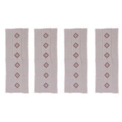 Set of Four Linen Curtains with Square Inserts