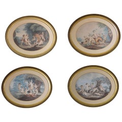 Set of Four Lithographs in the Manner of François Bouche