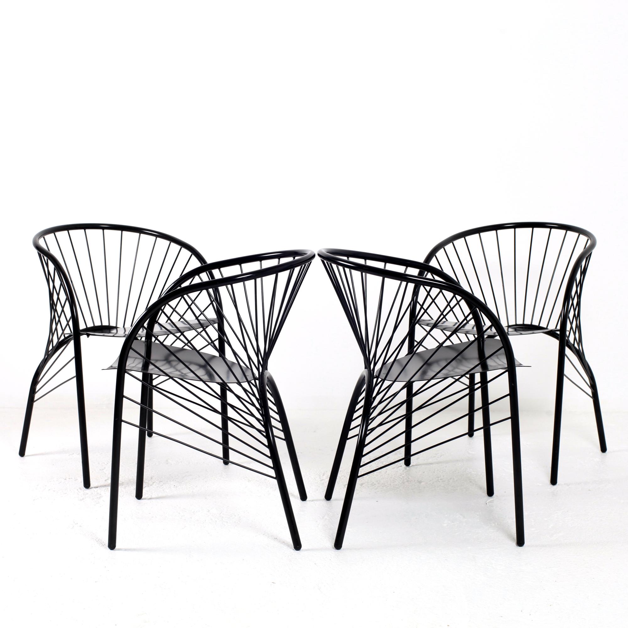 Post-Modern Set of Four Lizie Dining Chairs for Paolo Pallucco by Regis Protiere Italy 1984