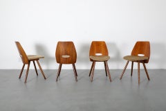 Set of Four "Lollipop" Dining Chairs Designed by Frantisek Jirak