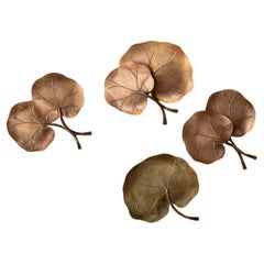 Set of four Lotus Leaf wall lamp by Maison Jansen, 1960