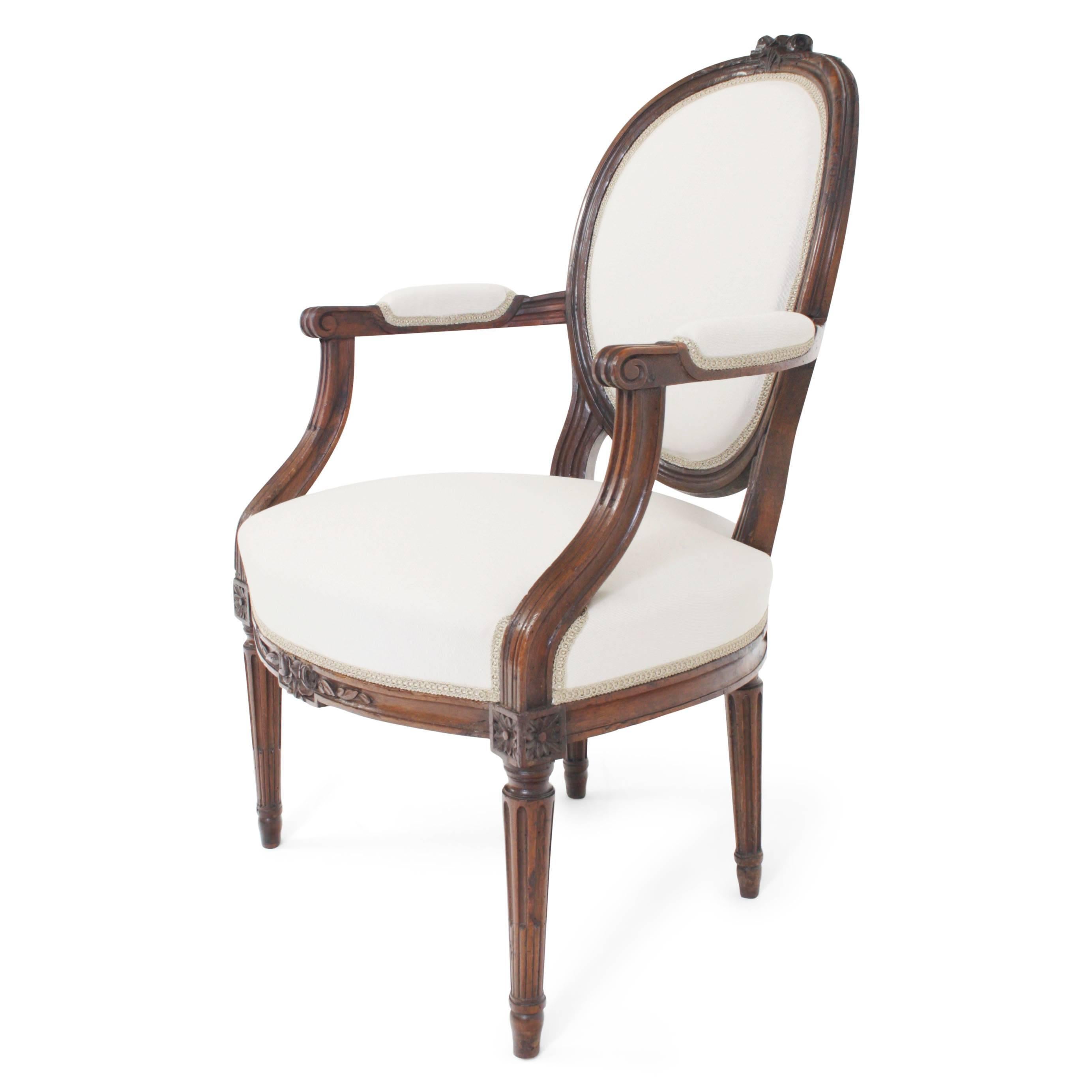 Louis XVI Set of Four Louis Seize-Style Armchairs, France, First Half of the 19th Century