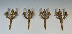 Set of Four Louis the 16th Style Bronze Wall Sconces