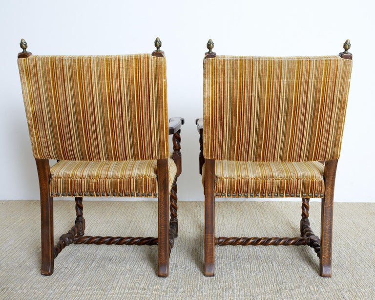 Set of Four Louis XIII Style Barley Twist Dining Chairs at 1stDibs