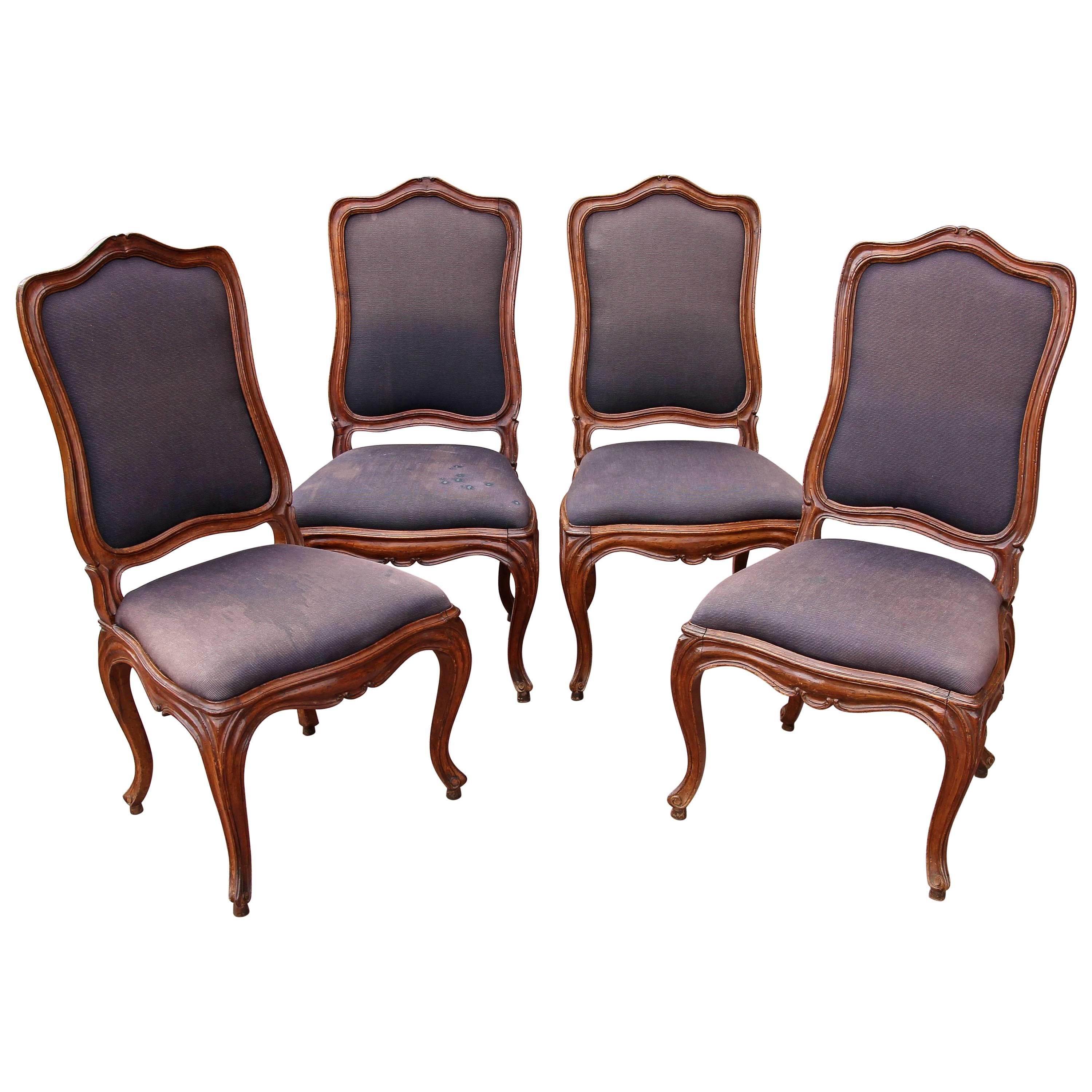 Set of Four Louis XV 18th Century Chairs