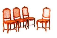 Set of Four Louis XV 18th Century Fruitwood Side Chairs