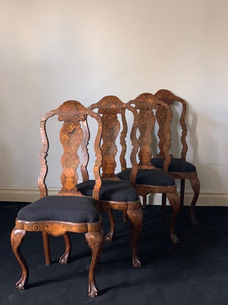 Dutch Set of Four Louis XV Chairs For Sale