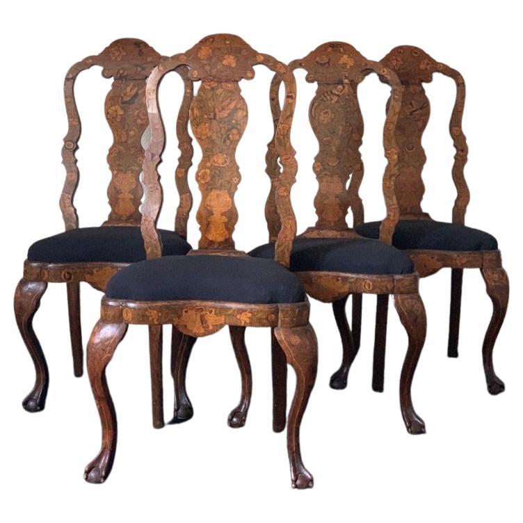 Set of Four Louis XV Chairs For Sale