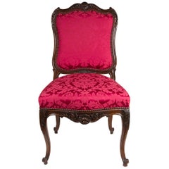 Set of Four Louis XV Style Crimson Red Dinning Chairs