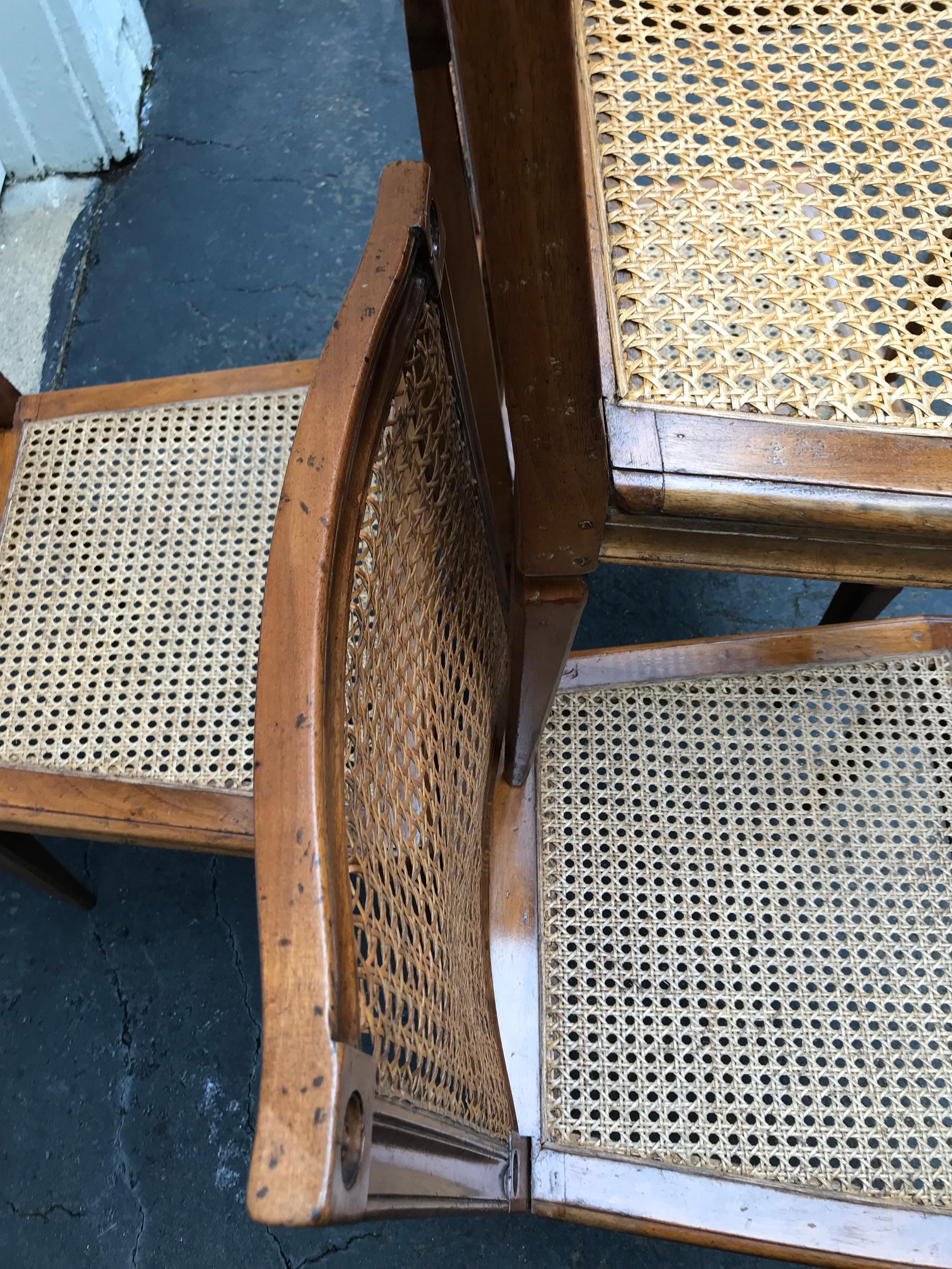 Set of Four Louis XVI Caned Chairs For Sale 4