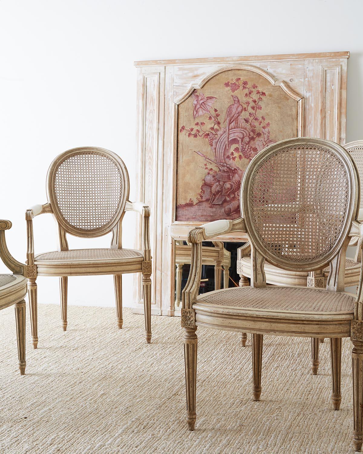 20th Century Set of Four Louis XVI Gustavian Style Dining Chairs