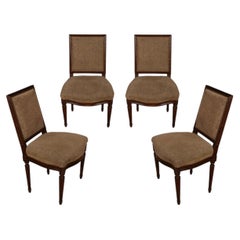 Set of Four Louis XVI Square Back Dining Chairs