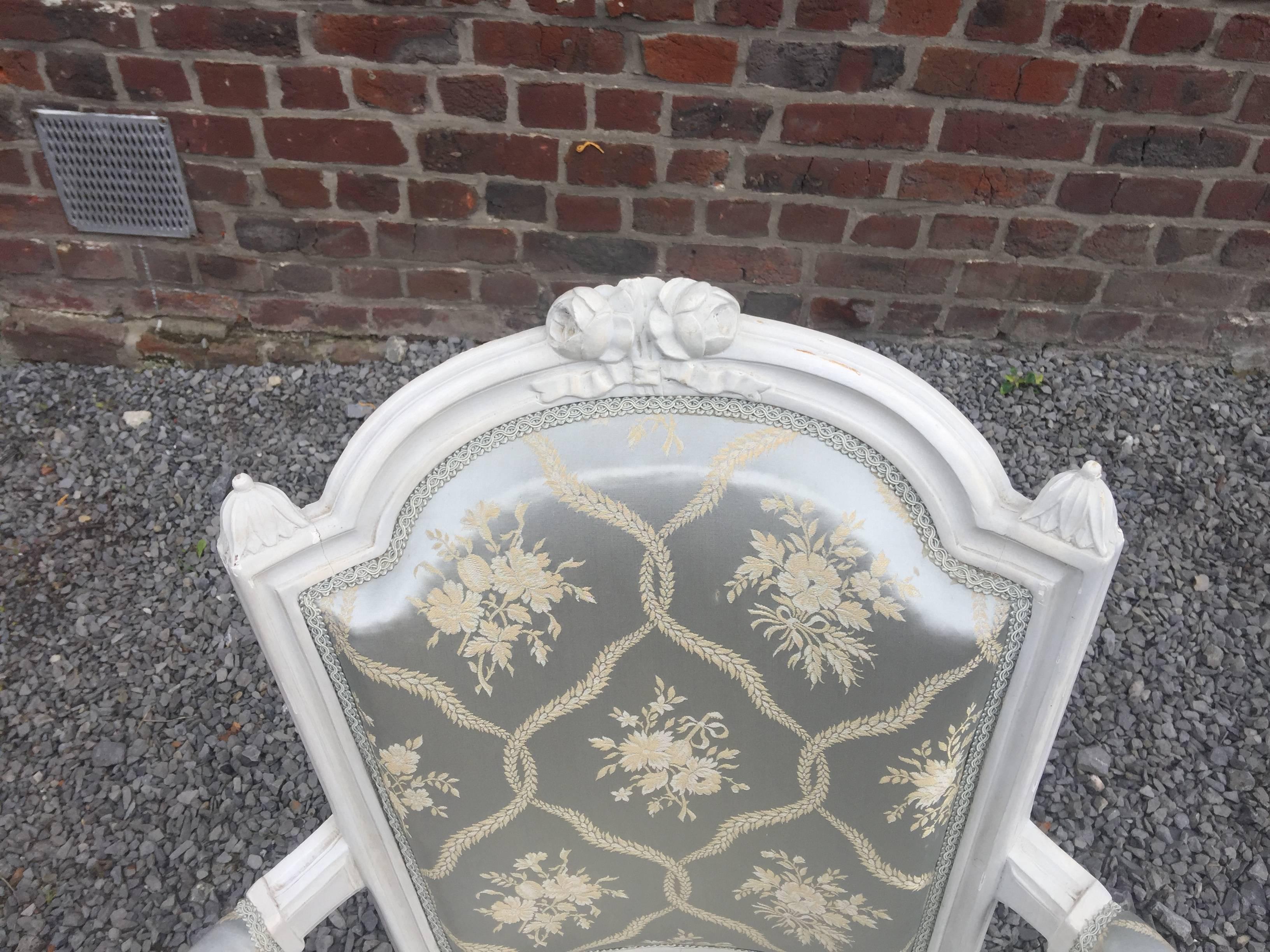 French Set of Four Louis XVI Style Armchairs For Sale