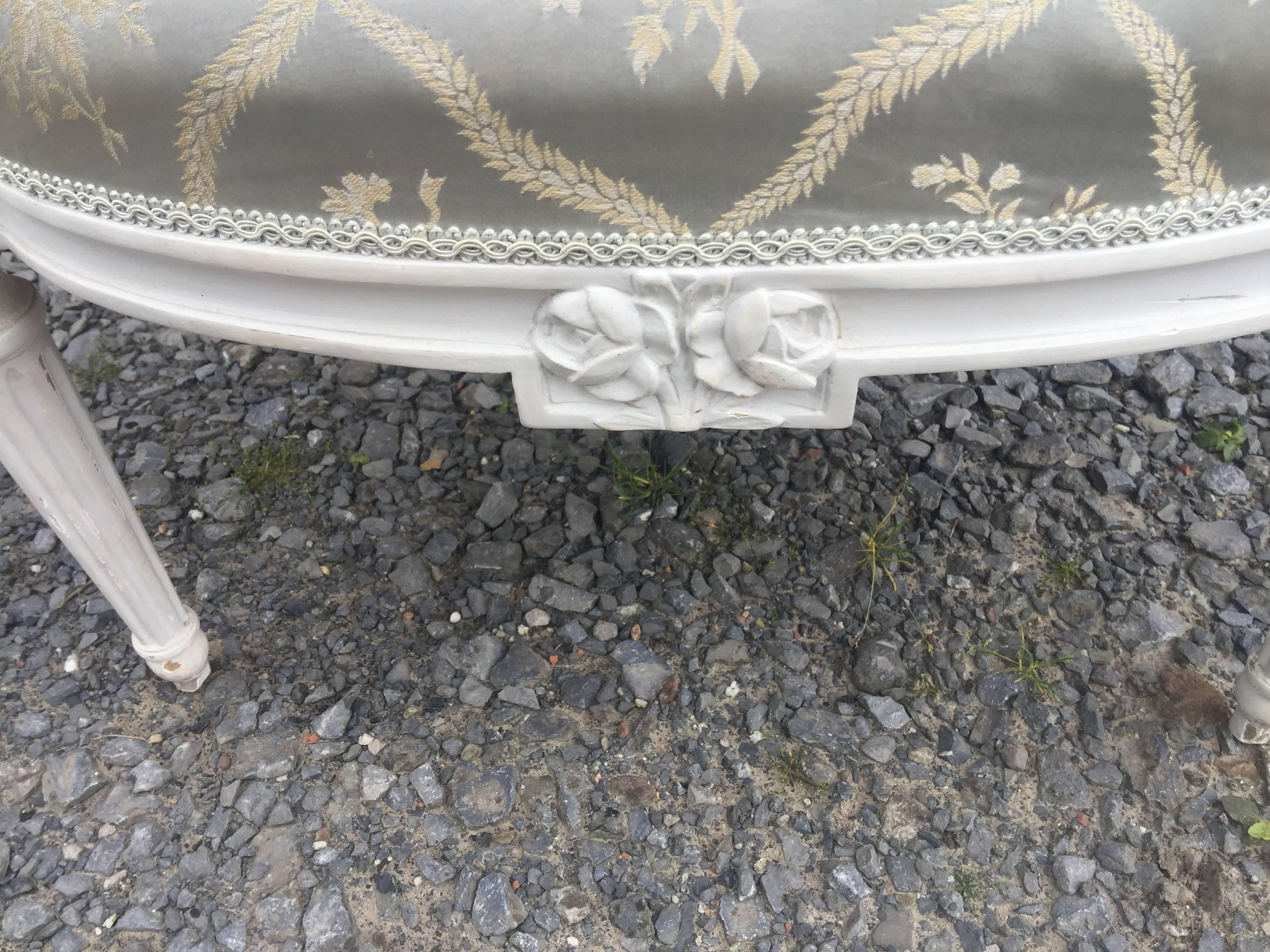 Hand-Painted Set of Four Louis XVI Style Armchairs For Sale