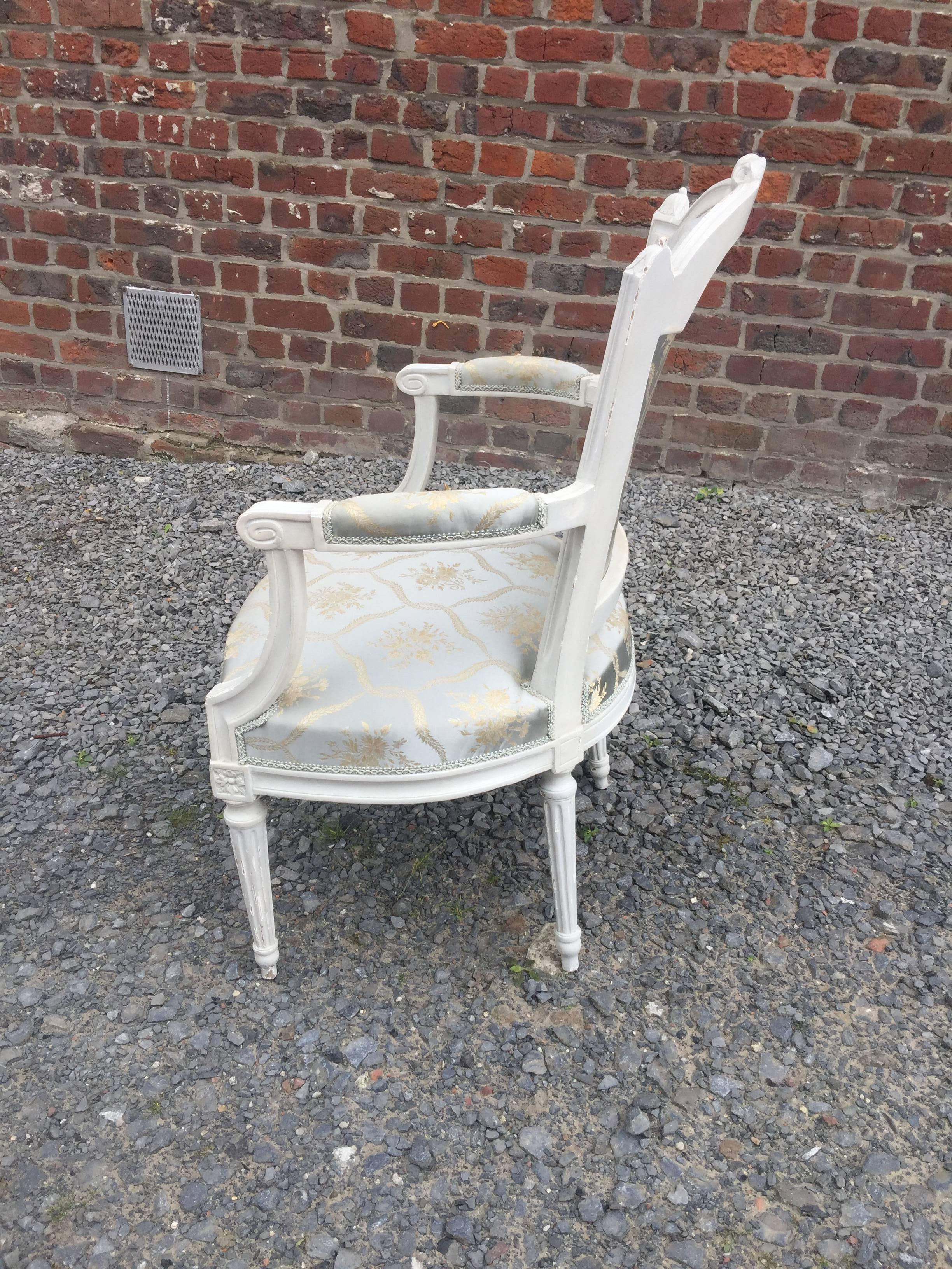 Set of Four Louis XVI Style Armchairs For Sale 2
