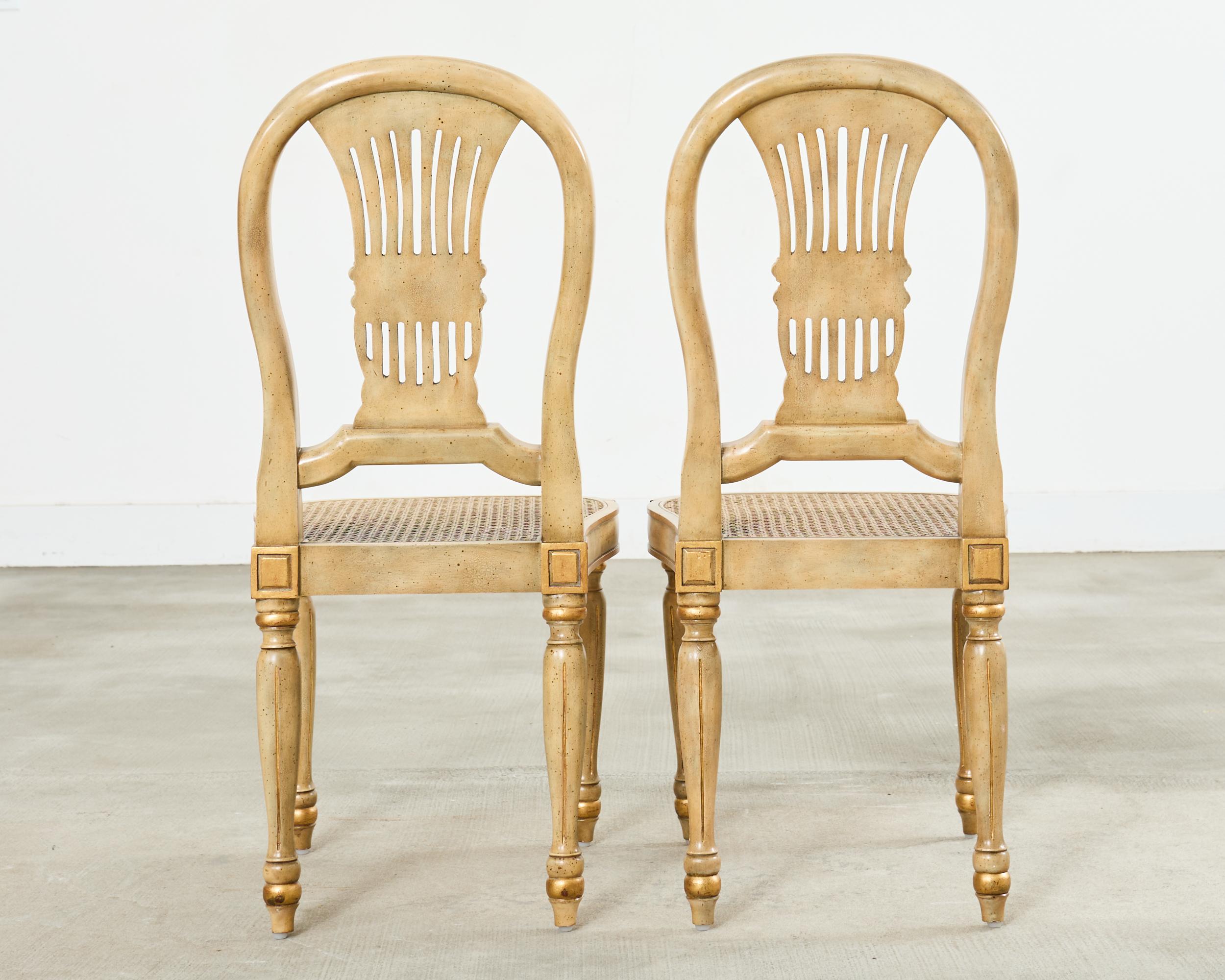Set of Four Louis XVI Style Balloon Dining Chairs Maitland-Smith For Sale 3