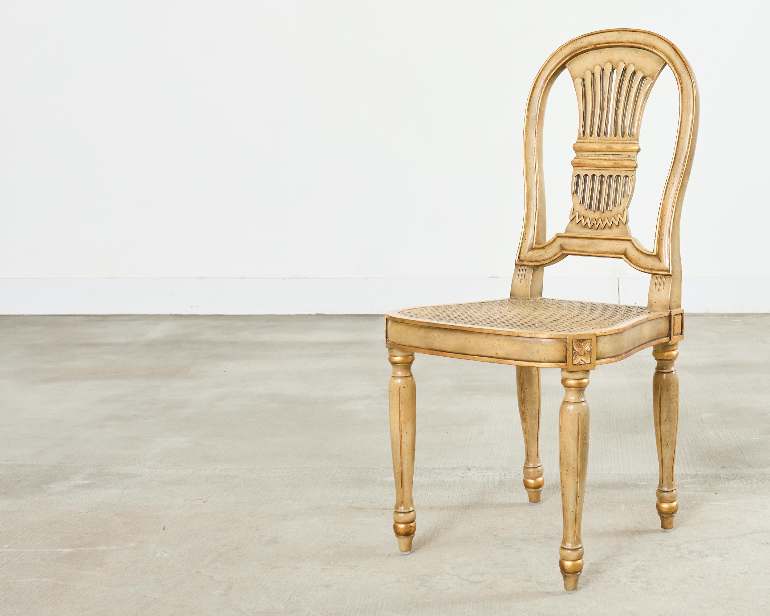 Set of Four Louis XVI Style Balloon Dining Chairs Maitland-Smith For Sale 4