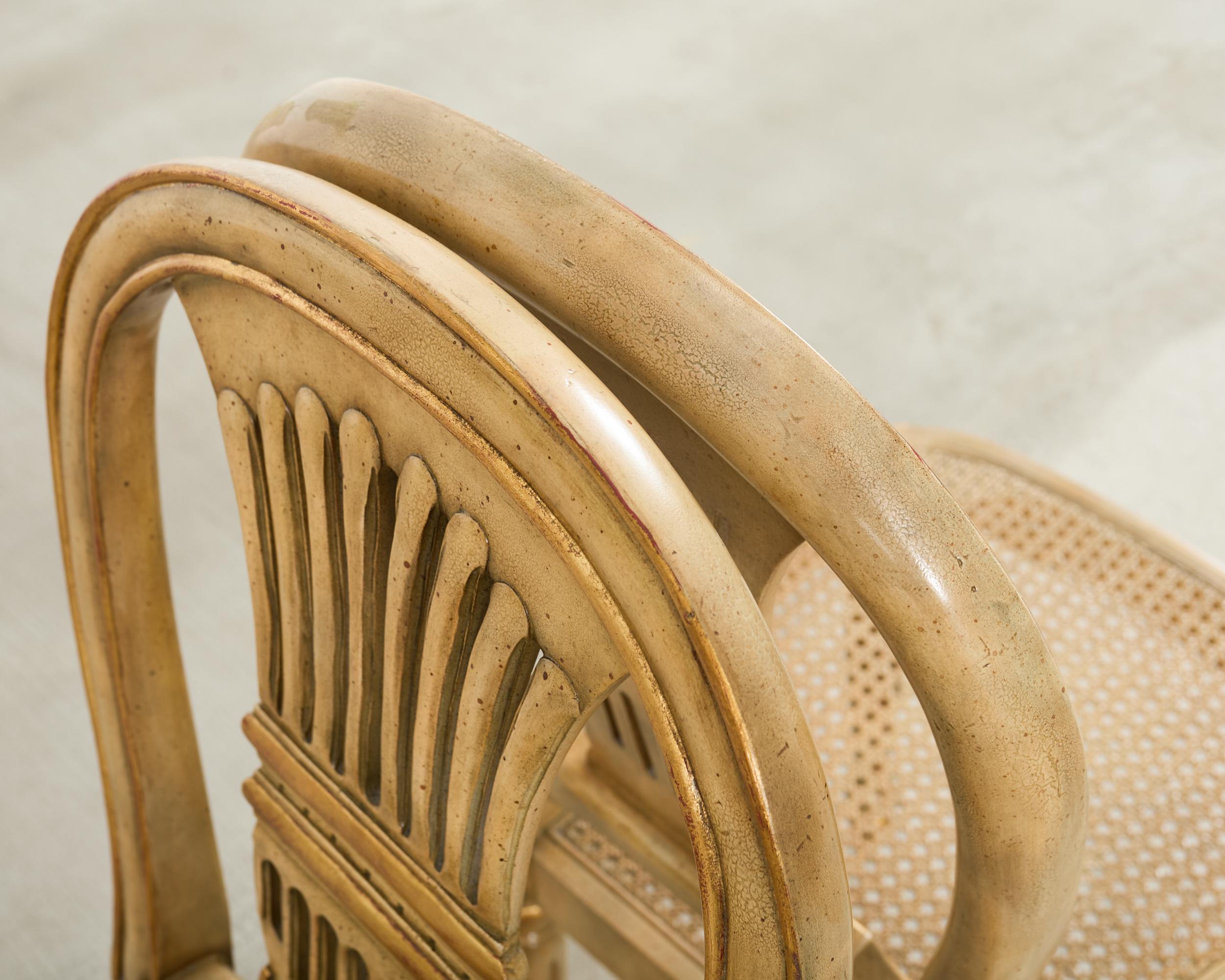 Set of Four Louis XVI Style Balloon Dining Chairs Maitland-Smith For Sale 8