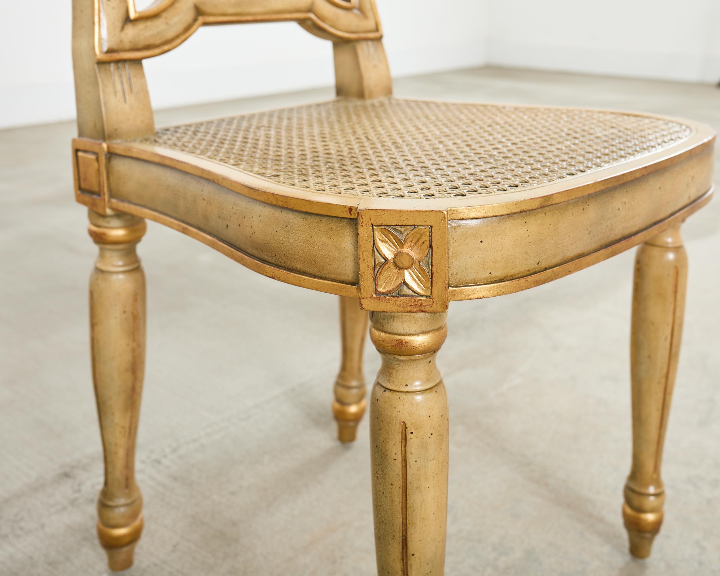Set of Four Louis XVI Style Balloon Dining Chairs Maitland-Smith For Sale 9