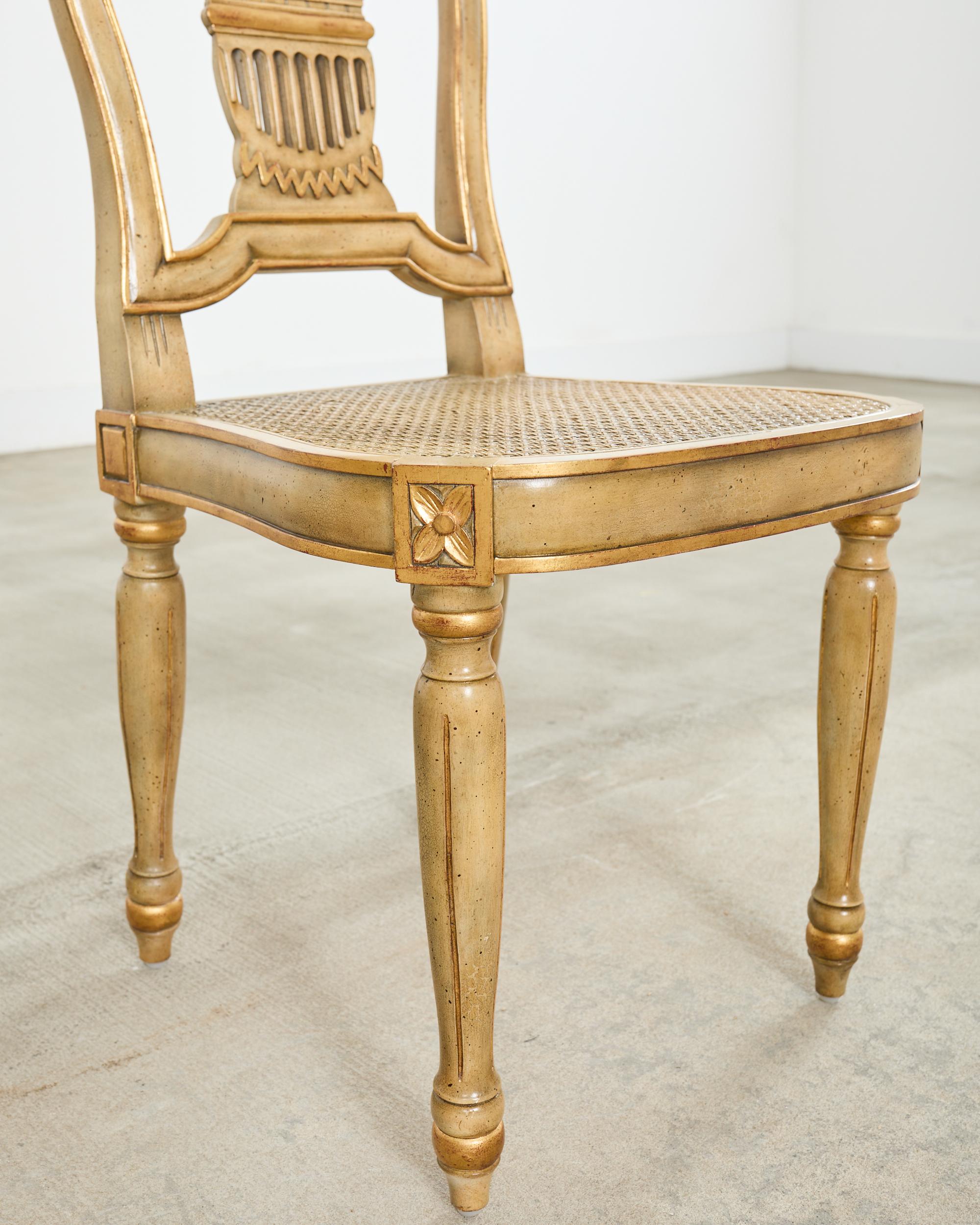 Set of Four Louis XVI Style Balloon Dining Chairs Maitland-Smith For Sale 10