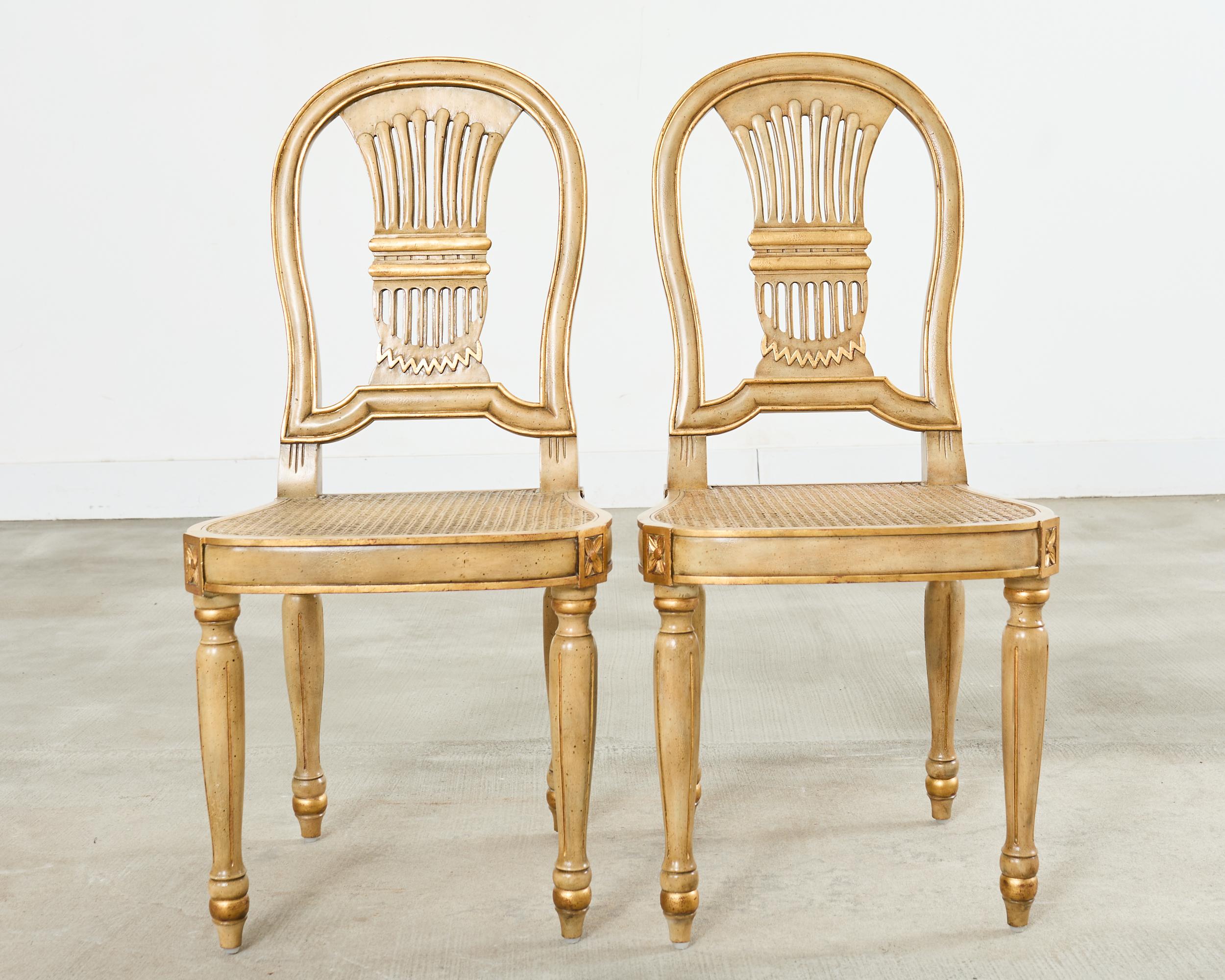 Set of Four Louis XVI Style Balloon Dining Chairs Maitland-Smith In Good Condition For Sale In Rio Vista, CA