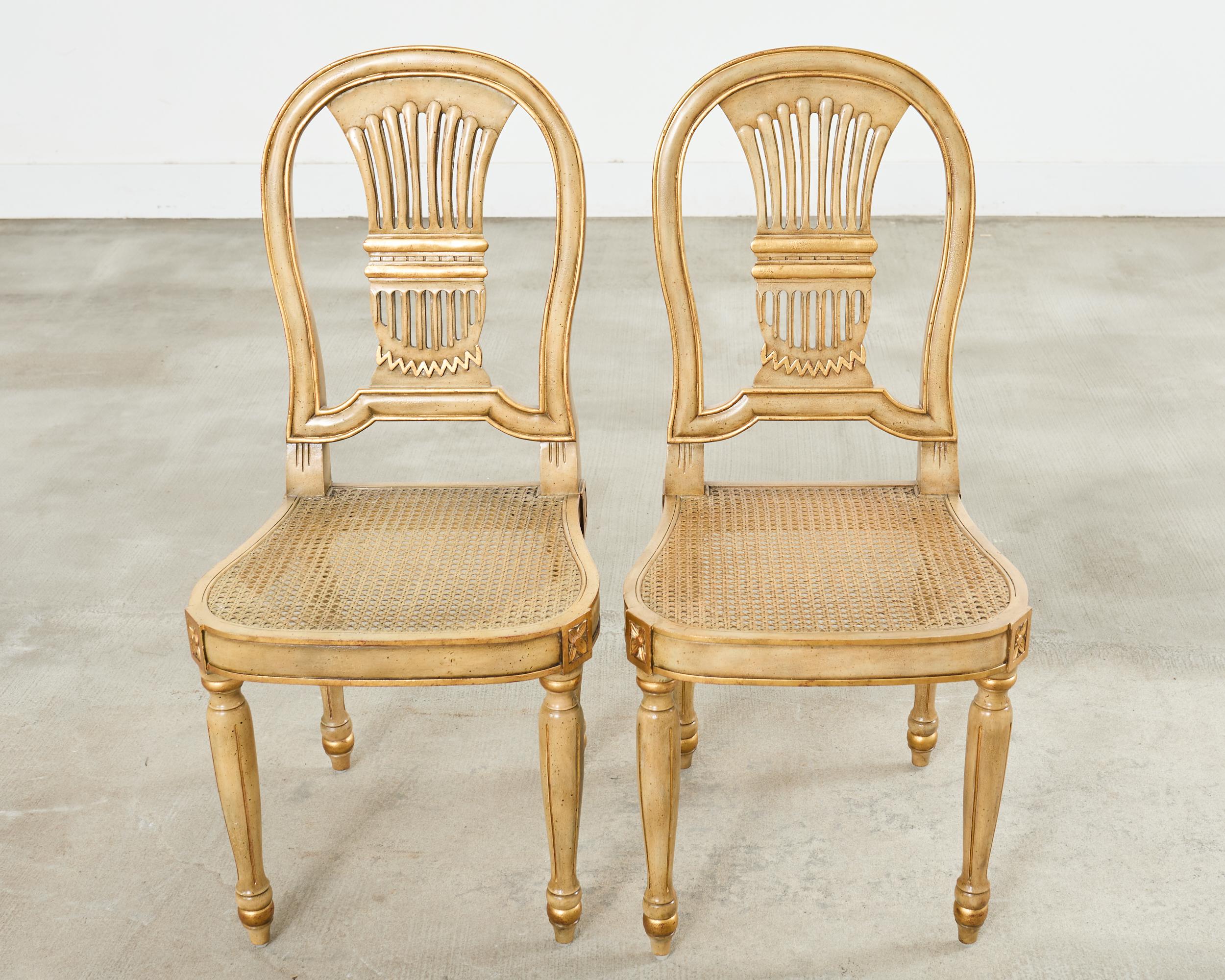 20th Century Set of Four Louis XVI Style Balloon Dining Chairs Maitland-Smith For Sale