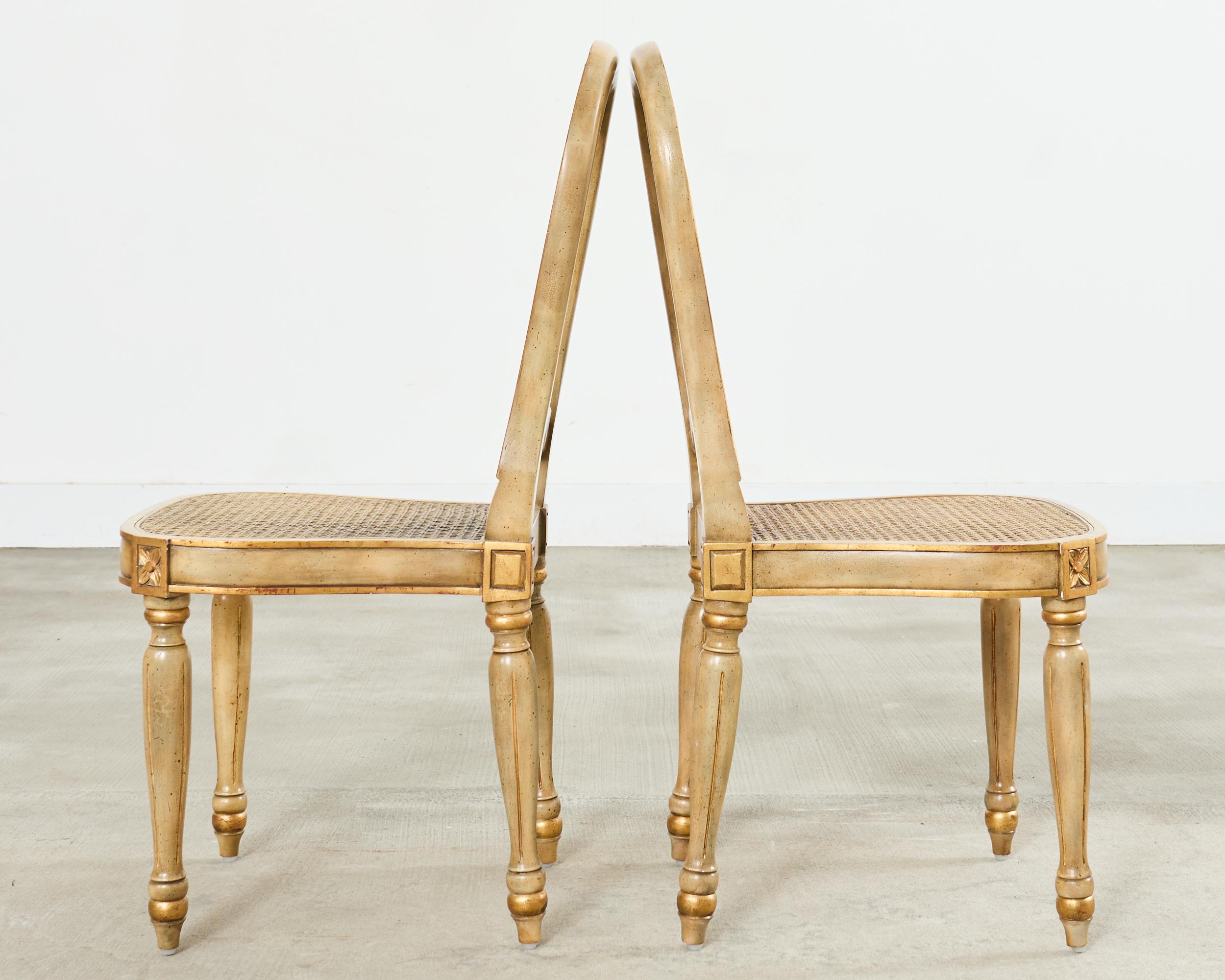 Set of Four Louis XVI Style Balloon Dining Chairs Maitland-Smith For Sale 2