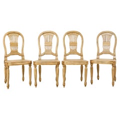 Set of Four Louis XVI Style Balloon Dining Chairs Maitland-Smith