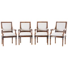 Set of Four Louis XVI Style Dining Armchairs