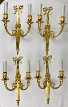 Set of Four Louis XVI Style Gilt Bronze Sconces by E. F. Caldwell