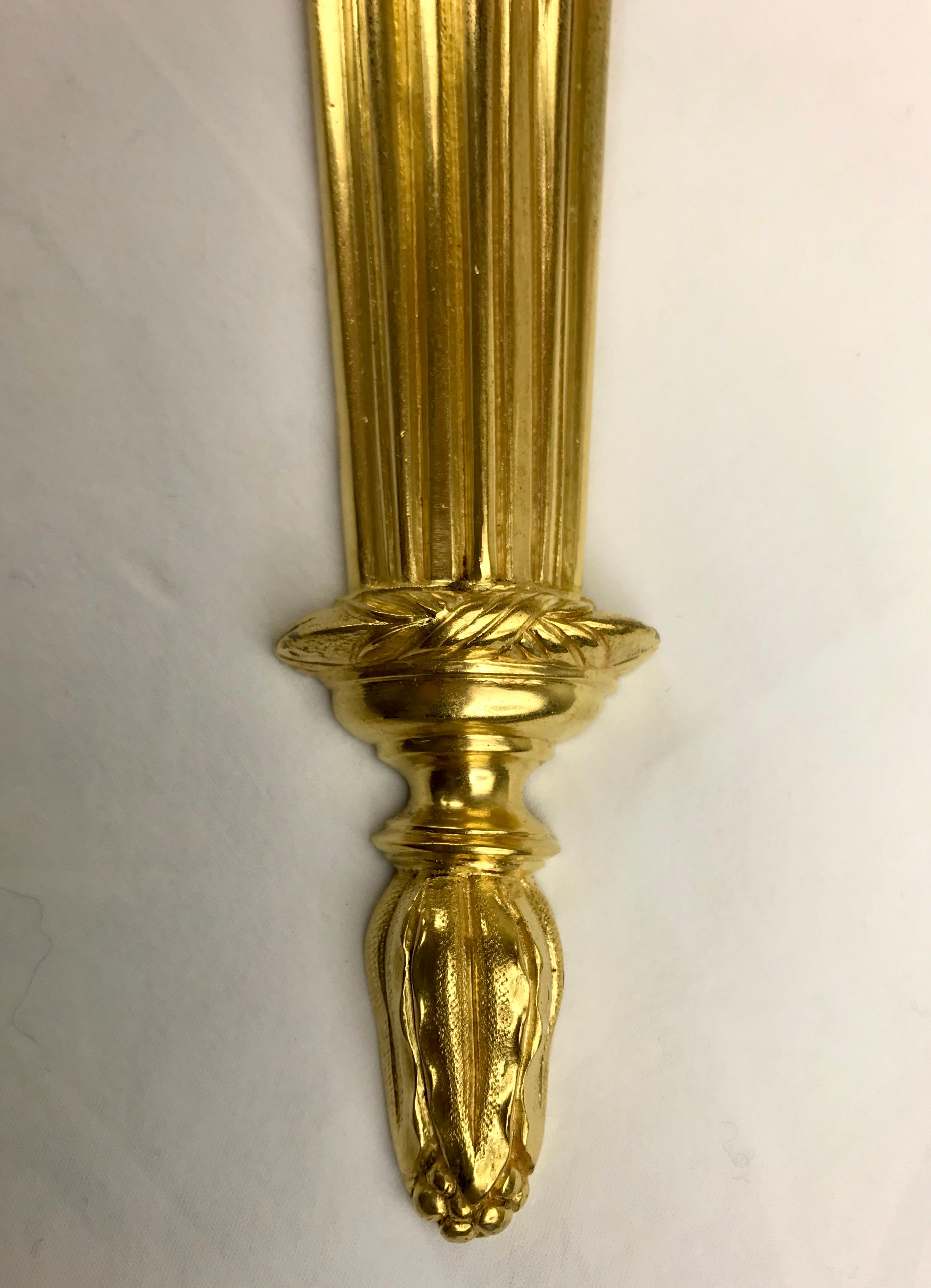 Set of Four Louis XVI Style Gilt Bronze Sconces by E. F. Caldwell For Sale 2