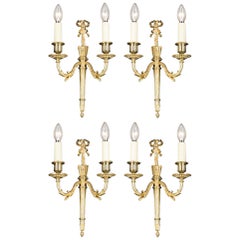 Antique Set of Four Louis XVI Style Ormolu Wall Lights