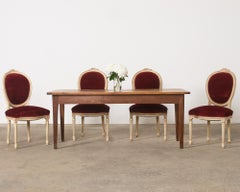 Set di quattro sedie da pranzo dipinte in stile Luigi XVI