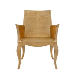 Set of Four Louise Club Chairs in Medium Hammered Brass Over Wood by P. Mathieu