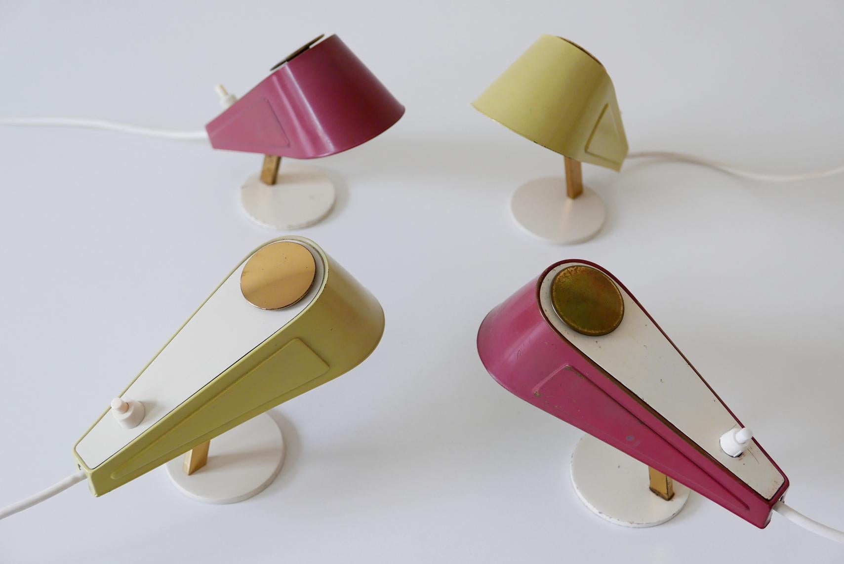 Set of Four Lovely Mid-Century Sparrow Bedside Table Lamps, 1950s, Germany For Sale 3