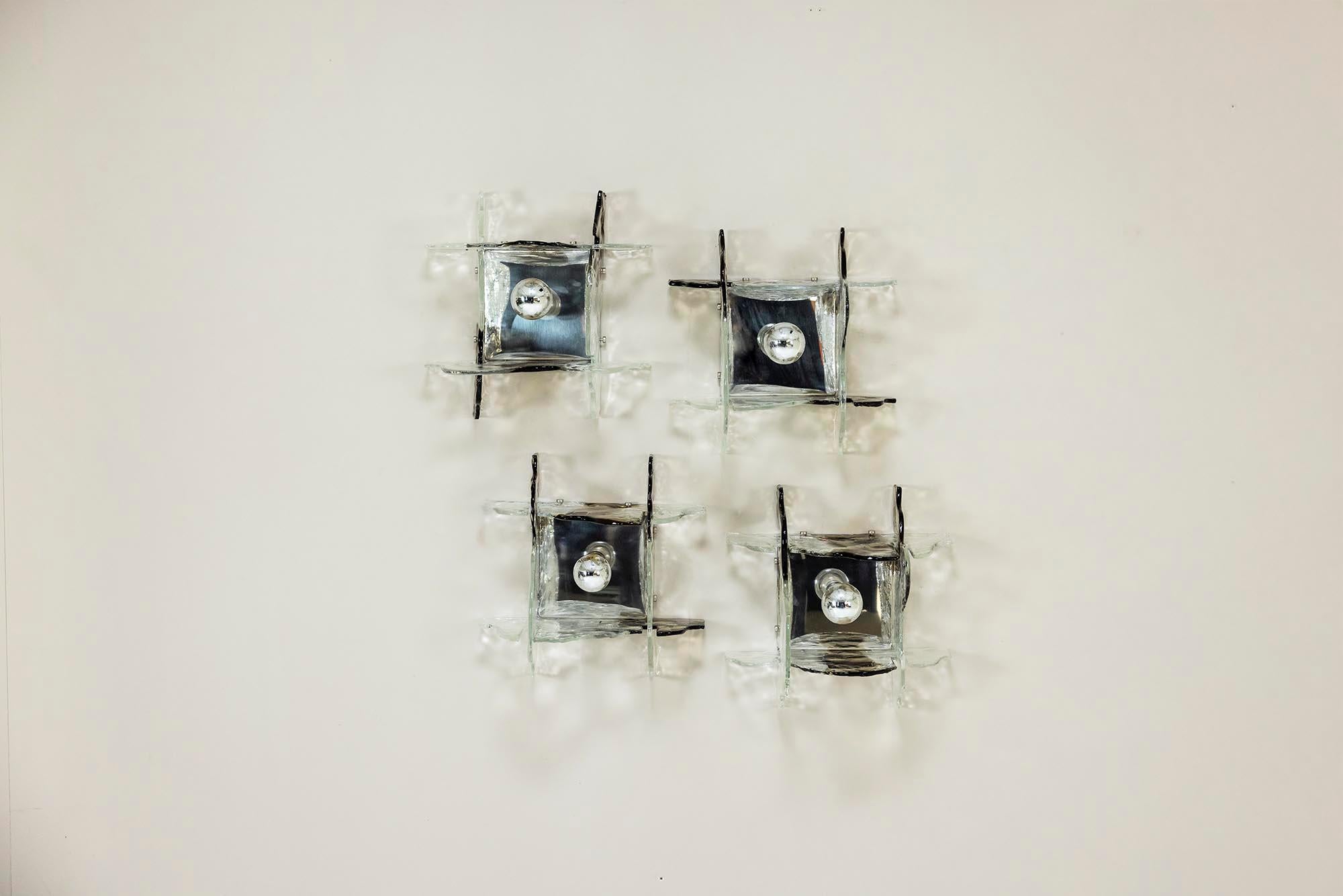 Set di quattro lampade da parete o da soffitto LP 263 di Carlo Nason per Mazzega in vendita 5